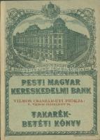 1940-42. Pesti Magyar Kereskedelmi Bank dekoratív takarékbetétkönyve
