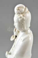 Guan Yin, fehér mázas, javított, jelzés nélkül, m: 34 cm