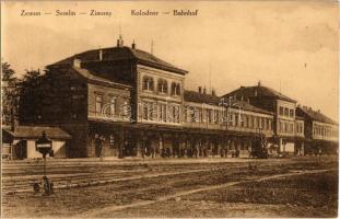 Zimony, Semlin, Zemun; vasútállomás, gőzmozdony / Kolodvor / Bahnhof / railway station, locomotive