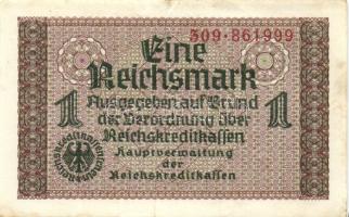 Német 3. Birodalom/Bankjegy a megszállt területek részére/Reichskreditkassenschein DN(1939) 1RM(2x) ...