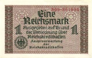 Német 3. Birodalom/Bankjegy a megszállt területek részére/Reichskreditkassenschein DN(1939) 1RM(2x) ...