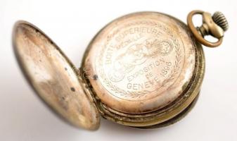 Jelzett niellós zománcozott ezüst zsebóratok. Szép állapotú zománccal / NIello silver pocket watch c...