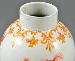 Potschappel váza, kézzel festett, jelzett, apró kopásnyomokkal, m:22 cm