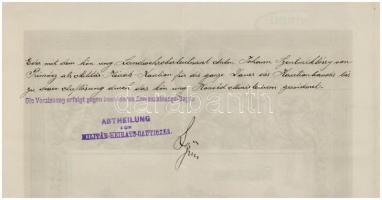 Ausztria / Bécs 1908. "Staatsschuldverschreibung (Államadósság kötvény)" 6000G-ről, névre ...