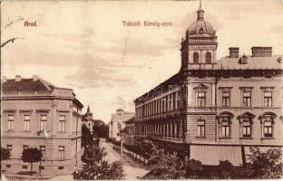 1911 Arad, Tabajdi Károly utca, Berta Testvérek üzlete / street view with shop (fa)