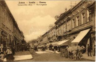 Zimony, Zemun, Semlin; Úri utca, J. Burmaz üzlete / Gospodska ulica / Herrengasse / street, shops