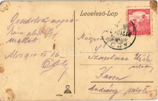 1917 Abos, Obisovce; vasútállomás, étterem terasza / Bahnhof / railway station, restaurant terrace (...