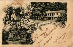 1901 Erdőbénye, Kápolna, úri lak, villa, fürdő lak. Art Nouveau, floral (fl)