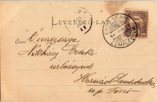 1901 Erdőbénye, Kápolna, úri lak, villa, fürdő lak. Art Nouveau, floral (fl)