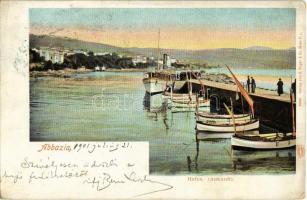 1901 Abbazia, Opatija; kikötő csónakokkal / Hafen / port with boats (EK)