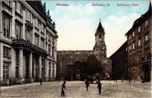 Pozsony, Pressburg, Bratislava; Batthyány tér, templom / square, church