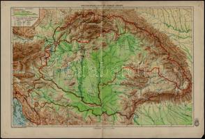 1942 Magyarország politikai térképe és Magyarország hegy- és vízrajzi térképe, kétoldalas térkép, kiadja: M. kir. Honvéd Térképészeti Intézet, 29×43 cm