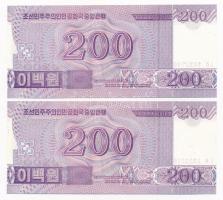 Észak-Korea 2008. 200W (2x) T:I 
North Korea 2008. 200 Won (2x) C:UNC