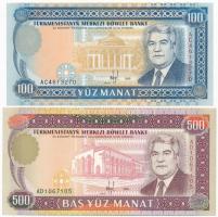 Türkmenisztán 1995. 100M + 500M T:I Turkmenistan 1995. 100 Manat + 500 Manat C:UNC