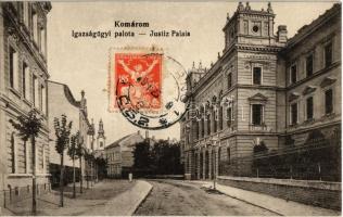 Komárom, Komárnó; Igazságügyi palota, utca / Palace of Justice, street. TCV card