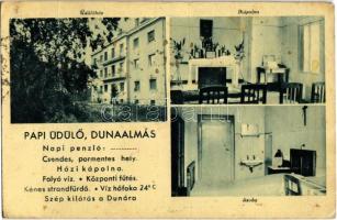 1942 Dunaalmás, Papi üdülő, üdülőház, kápolna, szoba, belsők (fa)