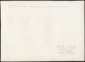 Építészek, 2 db fotó Márkus józsef anyagából, hátuljukon feliratozva, pecséttel jelzettek (Fotó &quo...