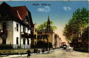 1915 Pöstyén, Pistyan, Piestany; Király sor, nyaralók / street view, villas (kopott sarok / worn corner)