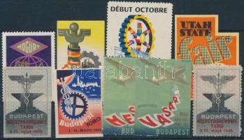 1934-1940 9 db vásári levélzáró bélyeg