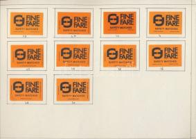 550 db-os szép gyufacímke-gyűjtemény