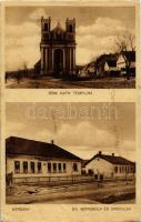 1932 Veszprémvarsány, Varsány; Római katolikus templom, Evangélikus iskola és orvoslak (ázott / wet damage)