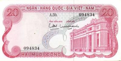 Dél-Vietnam 1956. 1D T:I + 1963. 1D T:II + 1969. 20D T:I + 1969. 50D T:I + 1972. 500D T:I + 1972. 10...