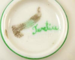 Herendi (Tertia) porcelán mokkás csésze, kézzel festett, jelzett, kopásnyomokkal, 5 db