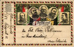 1916 Viribus Unitis: Arz. v. Straussenburg, Konr. v. Hötzendorf, Viktor Dankl, Erzh. Jos. Ferdinand, Kövess v. Kövessháza (EK)