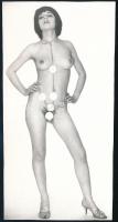 cca 1979 Szolidan erotikus felvételek, 7 db vintage, szíbes diapozitív (24x36 mm) + 5 db fekete-fehér vintage fotó, 17,5x6,5 cm és 17,5x9,5 cm között