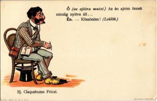 Ifj. Claquehutes Friczi. Athenaeum kőnyomása L.M.L. & F. / Hungarian Jewish man, Judaica litho