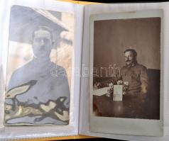 cca 1900-1918 24 db katonafotó berakóban, csoprtképek, hadifoglyok, téli egyenruihások