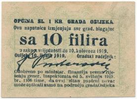 Eszék 1919. 10f T:I- Osijek 1919. 10 Filira C:AU