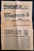 1956 október 24- november 7. A Viharsarok és a Szabad Viharsarok, Vásárhelyi Nemzeti Újság, Szeged Népe (induló szám)  c. újságok forradalmi számai 5 db