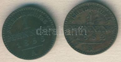 Német Államok/Poroszország 1855A 1Pf T:2/3 + 1862A 1Pf T:3