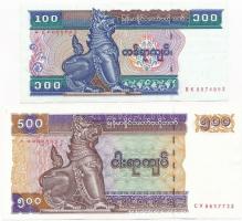 Mianmar 1994. 100K + 500K T:I-,II Myanmar 1994. 100 Kyats + 500 Kyats C:AU,XF