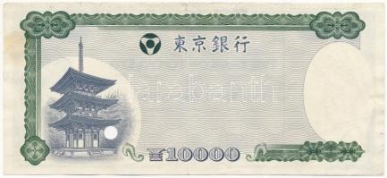 Japán DN 10.000Y "The Bank of Tokyo" utazási csekk "MINTA", lyukasztással T:III
...