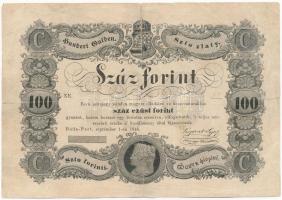 1848. 100Ft Kossuth bankó T:III-,IV több ragasztással Hungary 1848. 100Ft Kossuth banknote C:VG,G sticked in several places Adamo G114