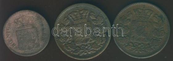 Német Államok/Bajorország 1853. 1Kr + 1864. 1Pf + 1870. 1Pf T:3
