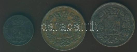 Német Államok/Bajorország 1853. 1Kr + 1869. 2Pf + 1870. 2Pf T:3