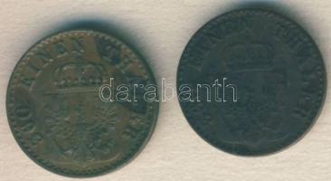 Német Államok/Poroszország 1849A 1Pf T:2/3 + 1852A 1Pf T:3-