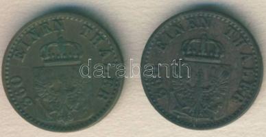 Német Államok/Poroszország 1867A 1Pf + 1869A 1Pf T:2/3