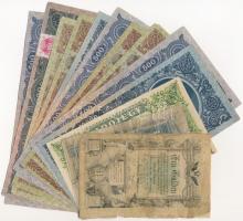 14db-os vegyes magyar bankjegy tétel, közte főleg pengők és két erősen ragasztott gulden T:III-IV ragasztás