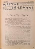 1938 Magyar Szárnyak. Szerk.: Jánosy István. 1. évf. 1-6. szám. Teljes első évfolyam. Bp., Elbert és...
