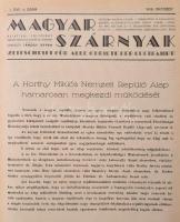 1938 Magyar Szárnyak. Szerk.: Jánosy István. 1. évf. 1-6. szám. Teljes első évfolyam. Bp., Elbert és...