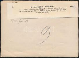 cca 1910 A dán király Londonban György királlyal korabeli sajtófotó hozzátűzött szöveggel / King of ...