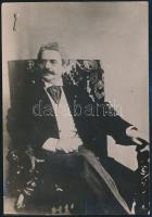 1913 David Popper (1843-1913) cseh gordonkaművész, zeneszerző, korabeli sajtófotó hozzátűzött szöveggel / press photo 16x12 cm