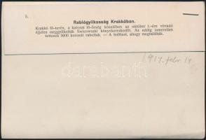 1913 Krakkó meggyilkolt könyvkereskedő, korabeli sajtófotó hozzátűzött szöveggel /  Krakow book.sell...