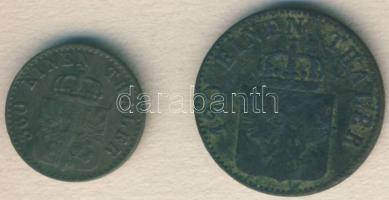 Német Államok/Poroszország 1851A 1Pf T:2-/3 + 1852A 3Pf T:3/3-