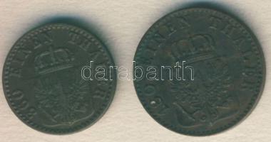 Német Államok/Poroszország 1864A 1Pf T:2-/3 + 1865A 2Pf T:3+