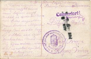 Királyért és hazáért. / WWI K.u.K. military patriotic art postcard, Franz Joseph + "M. kir. 1. ...